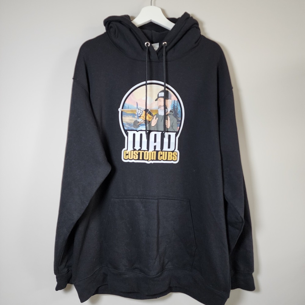 MAD CUSTOM CUBS Hoodie Mens XL Shane Madson Bush Plane Black Make It Happen Hood